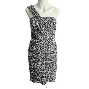Calvin Klein Womens Black & Gray Animal Print Dress Sz 6
